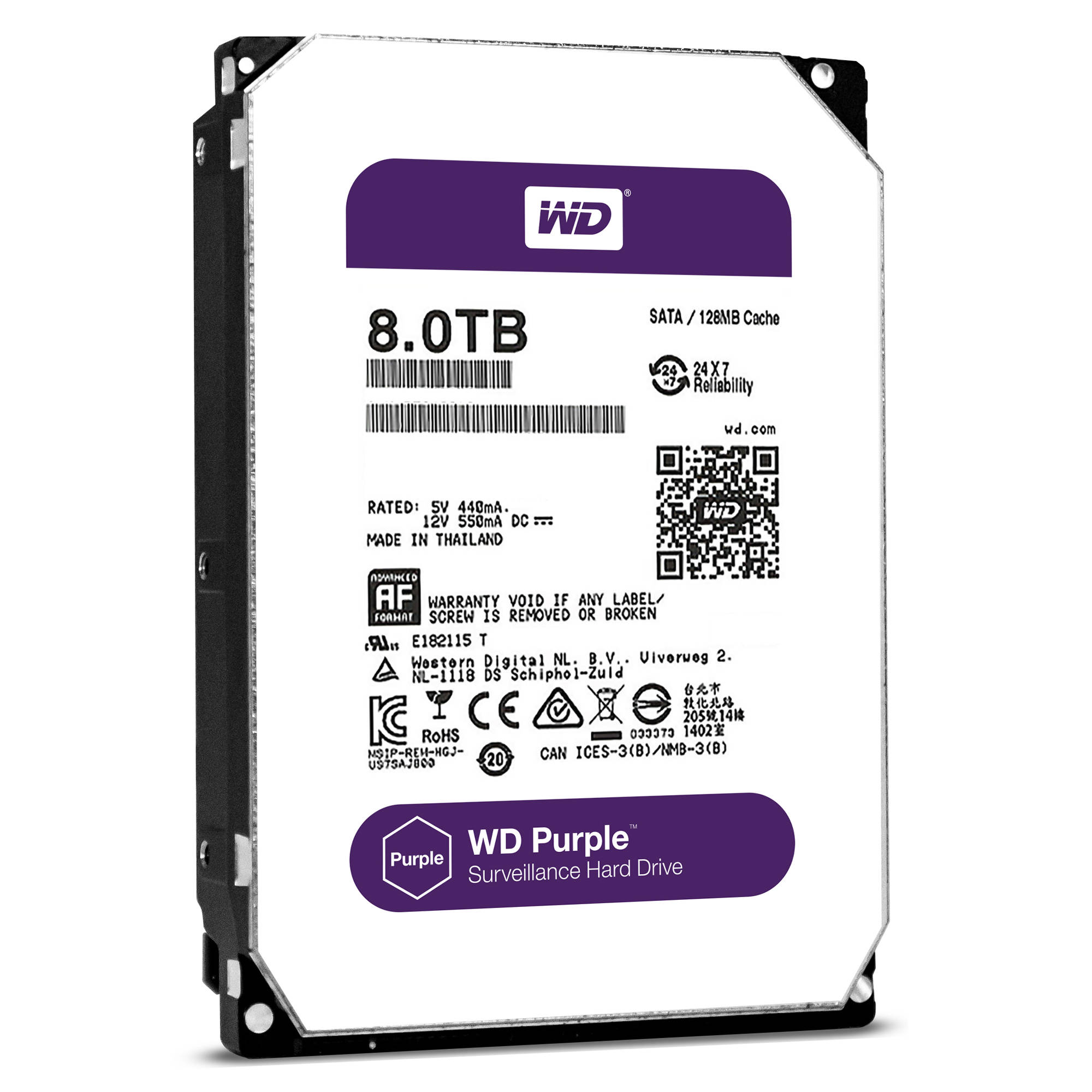 דיסק קשיח WD WD8001PURP Purple Pro Desktop 3.5" SATA 8TB 7200 256MB HDD